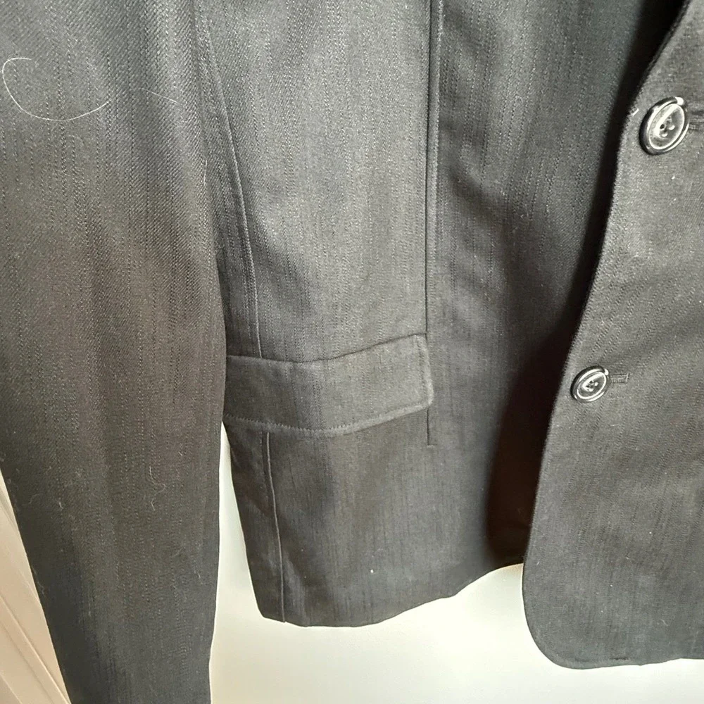Guess Jeans Streetwear Blazer Large Black Cotton Blend Y2K Media Pocket Jacket
